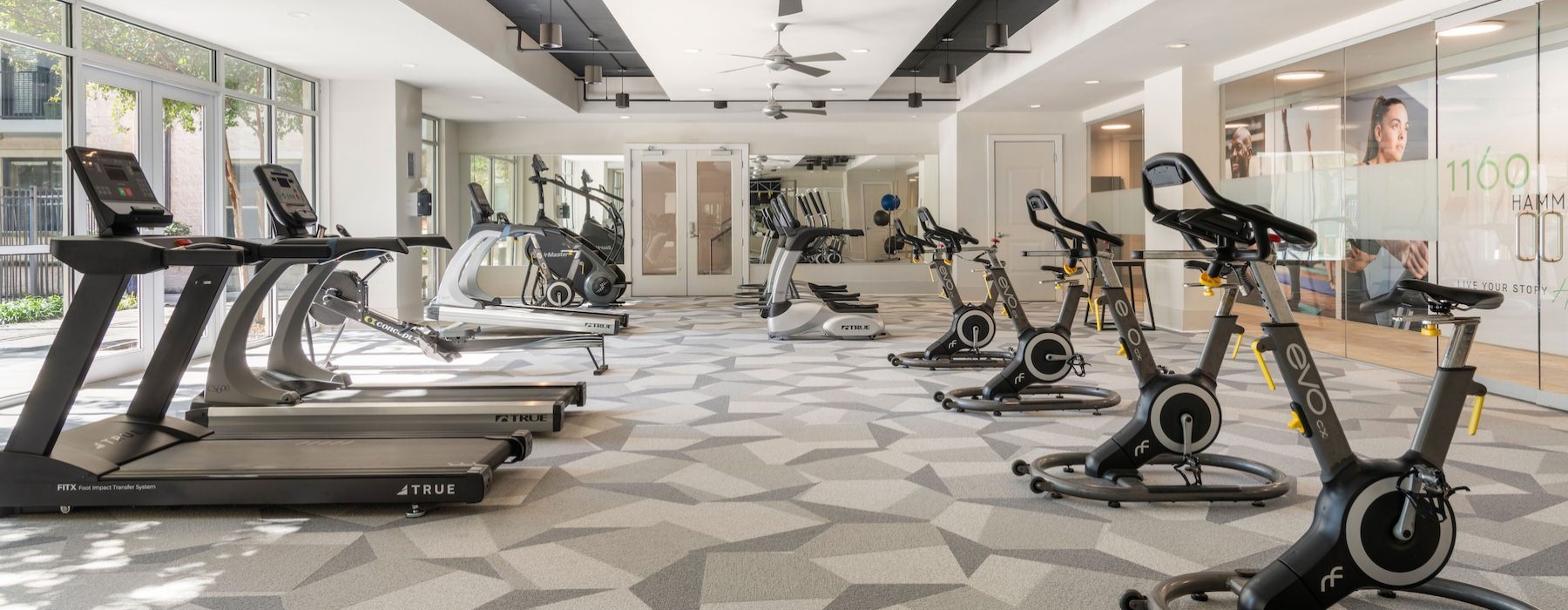 a room with exercise equipment