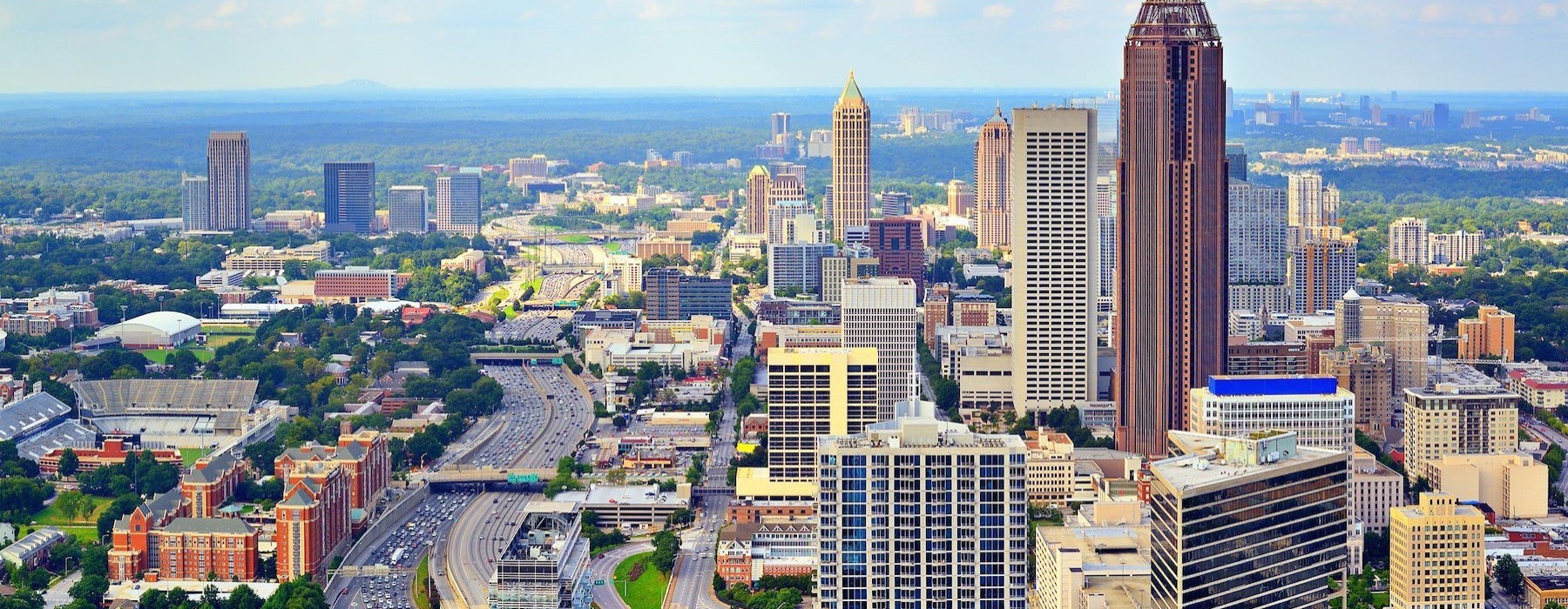 a city with tall buildings